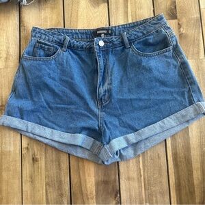 Missguided Denim Rolled-Hem Shorts